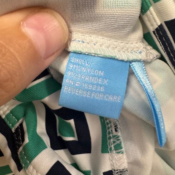 J. McLaughlin Green Black Art Deco High Rise Wide Leg Pants Womens Large - Picture 4 of 5